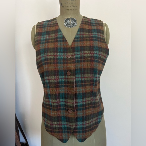 Vintage Wool Waistcoat Vest - Plaid - Picture 4 of 12